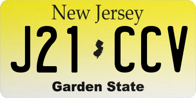 NJ license plate J21CCV