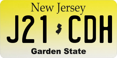 NJ license plate J21CDH