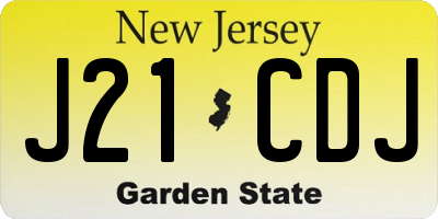 NJ license plate J21CDJ