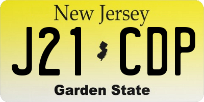 NJ license plate J21CDP