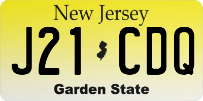 NJ license plate J21CDQ