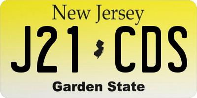 NJ license plate J21CDS