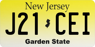 NJ license plate J21CEI