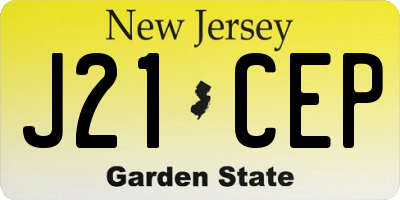 NJ license plate J21CEP