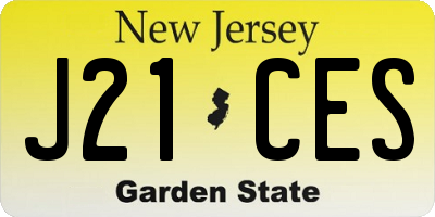 NJ license plate J21CES