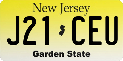 NJ license plate J21CEU