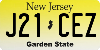 NJ license plate J21CEZ