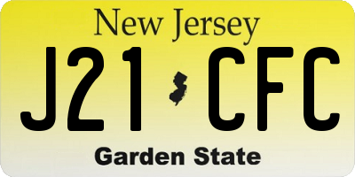 NJ license plate J21CFC