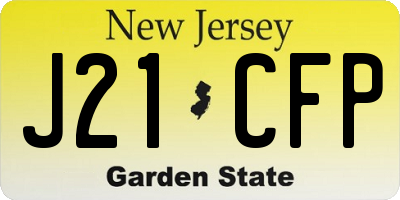 NJ license plate J21CFP