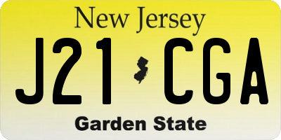 NJ license plate J21CGA