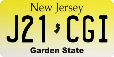 NJ license plate J21CGI
