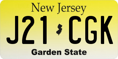 NJ license plate J21CGK