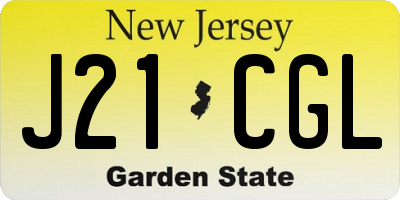 NJ license plate J21CGL