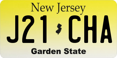 NJ license plate J21CHA