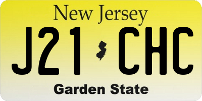 NJ license plate J21CHC