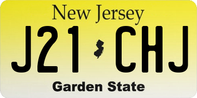 NJ license plate J21CHJ