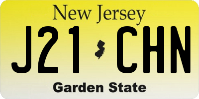 NJ license plate J21CHN