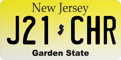 NJ license plate J21CHR