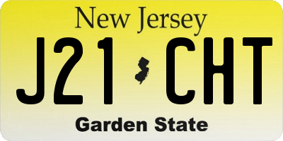 NJ license plate J21CHT