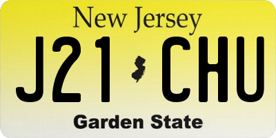 NJ license plate J21CHU