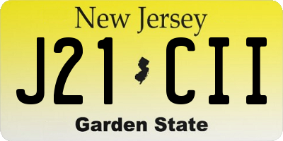 NJ license plate J21CII