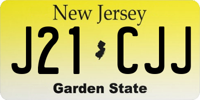 NJ license plate J21CJJ