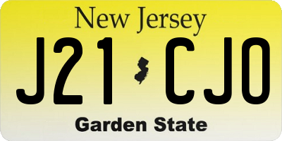 NJ license plate J21CJO