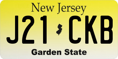 NJ license plate J21CKB