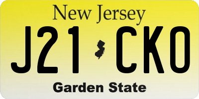 NJ license plate J21CKO