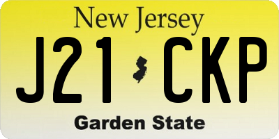NJ license plate J21CKP