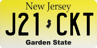 NJ license plate J21CKT