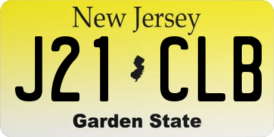 NJ license plate J21CLB
