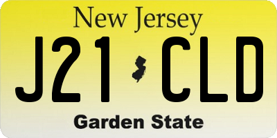 NJ license plate J21CLD