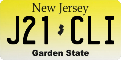 NJ license plate J21CLI