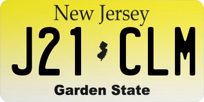 NJ license plate J21CLM