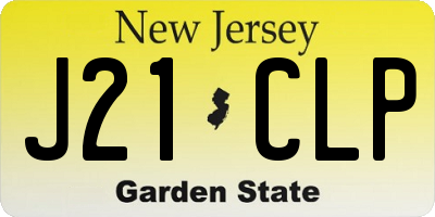 NJ license plate J21CLP