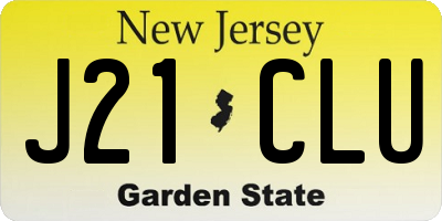 NJ license plate J21CLU