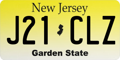 NJ license plate J21CLZ