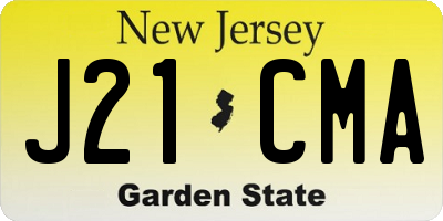 NJ license plate J21CMA