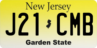 NJ license plate J21CMB