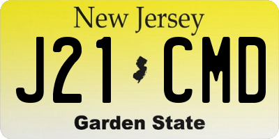 NJ license plate J21CMD