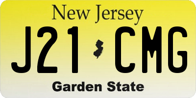 NJ license plate J21CMG