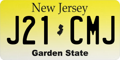 NJ license plate J21CMJ