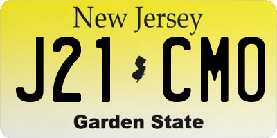 NJ license plate J21CMO