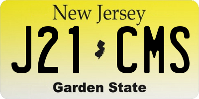 NJ license plate J21CMS