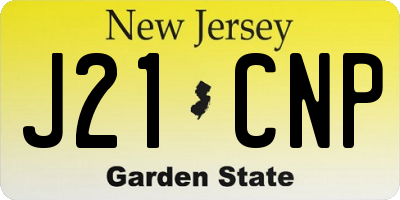 NJ license plate J21CNP