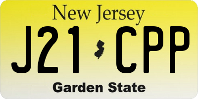 NJ license plate J21CPP