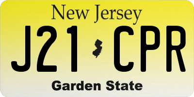 NJ license plate J21CPR