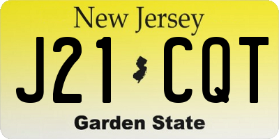 NJ license plate J21CQT