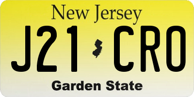NJ license plate J21CRO